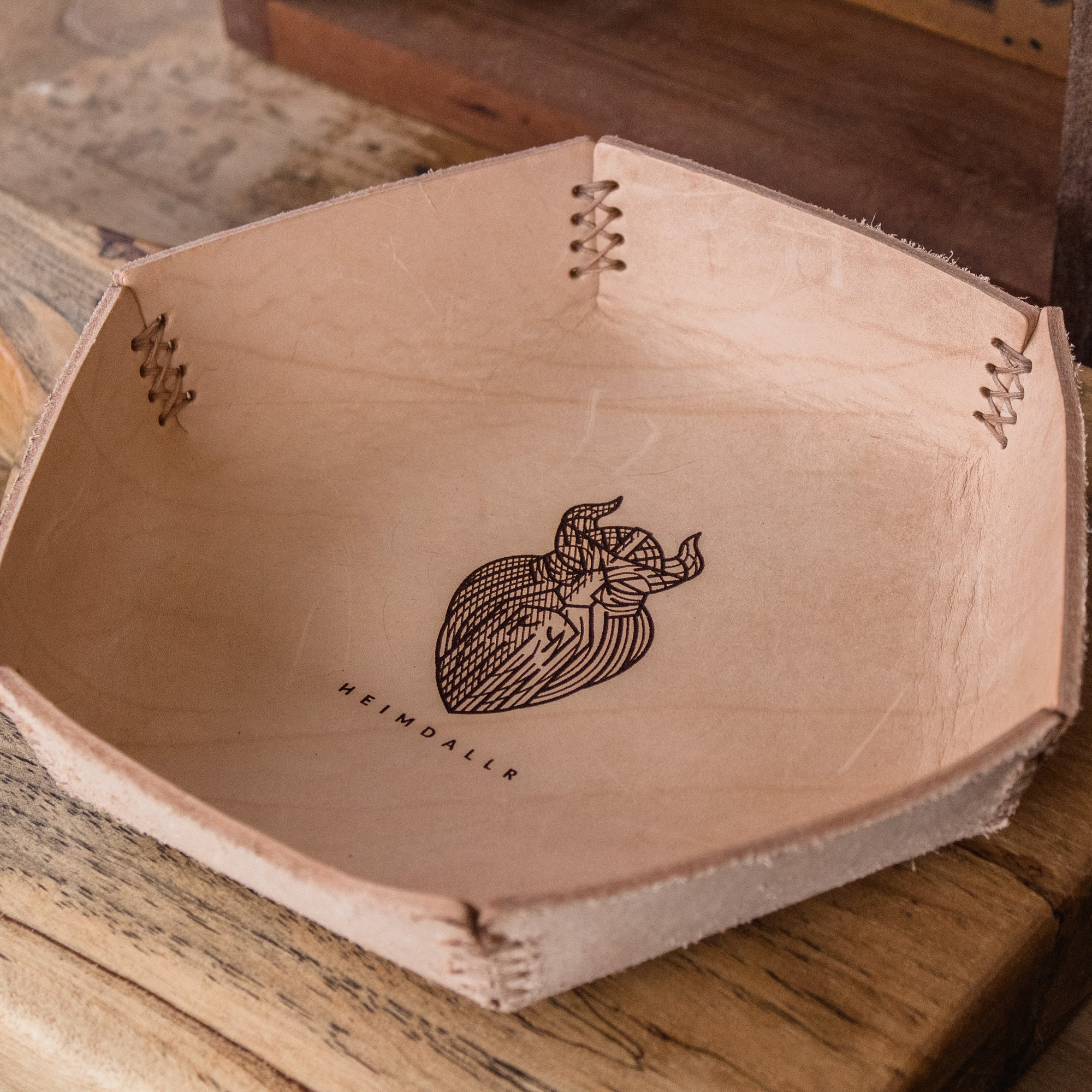 Full Grain Leather Dice Tray - Natural