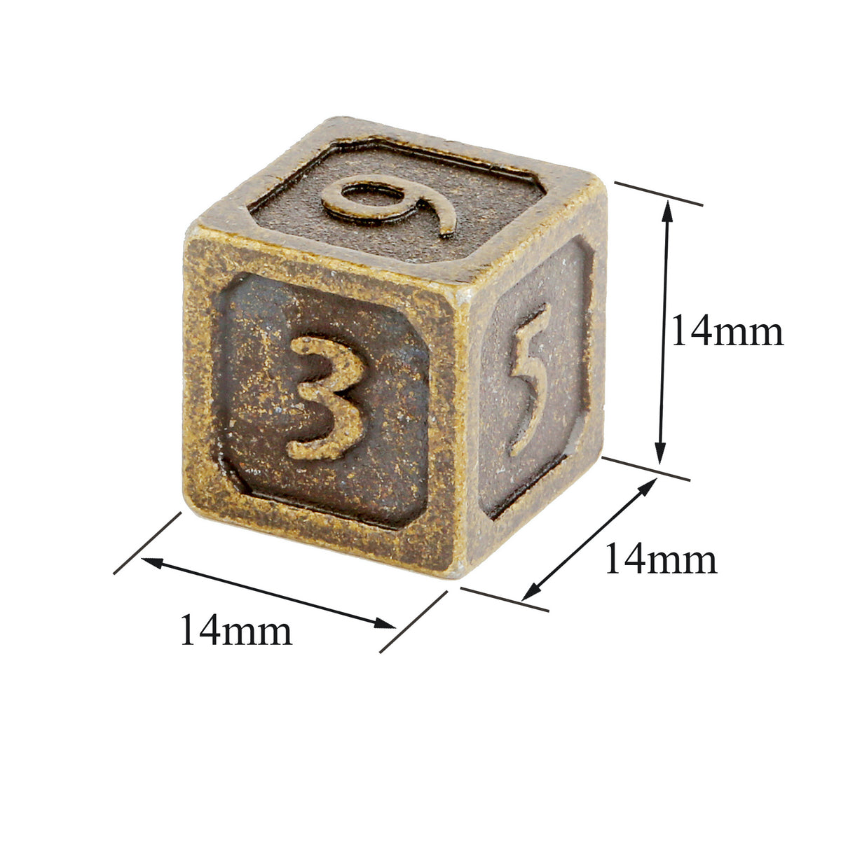 Tarnished Brass - 4 PC D6 Set