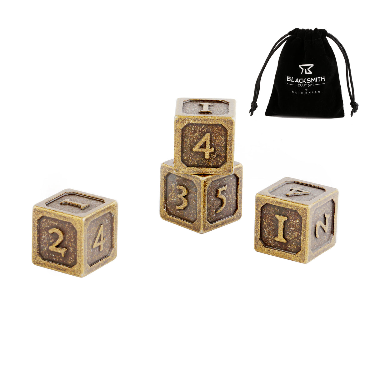 Tarnished Brass - 4 PC D6 Set