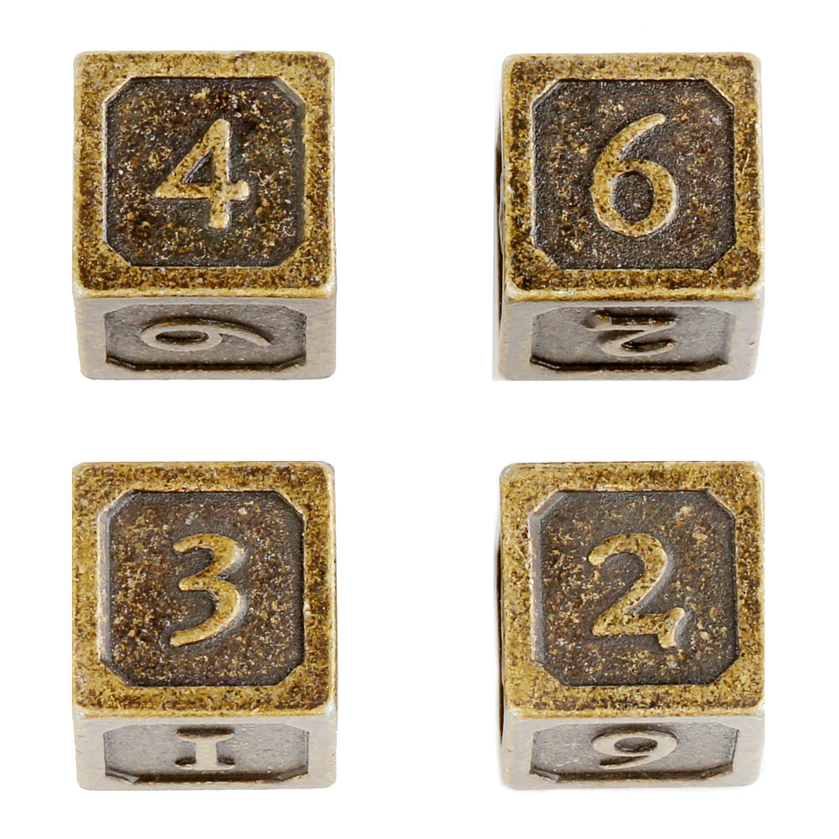 Tarnished Brass - 4 PC D6 Set