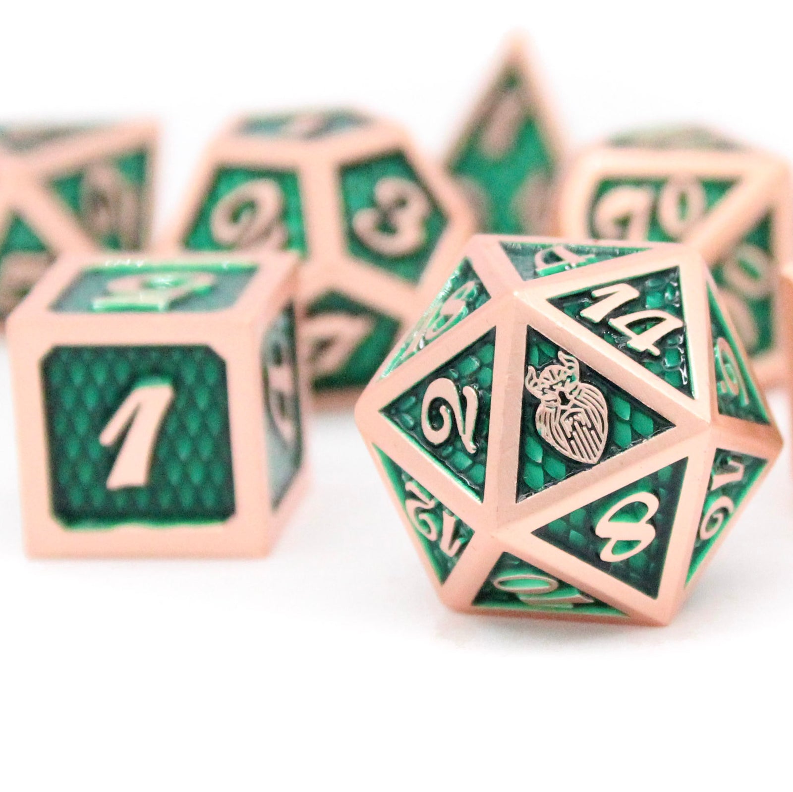 Copper & Rose Gold Metal DND Dice Sets - HEIMDALLR