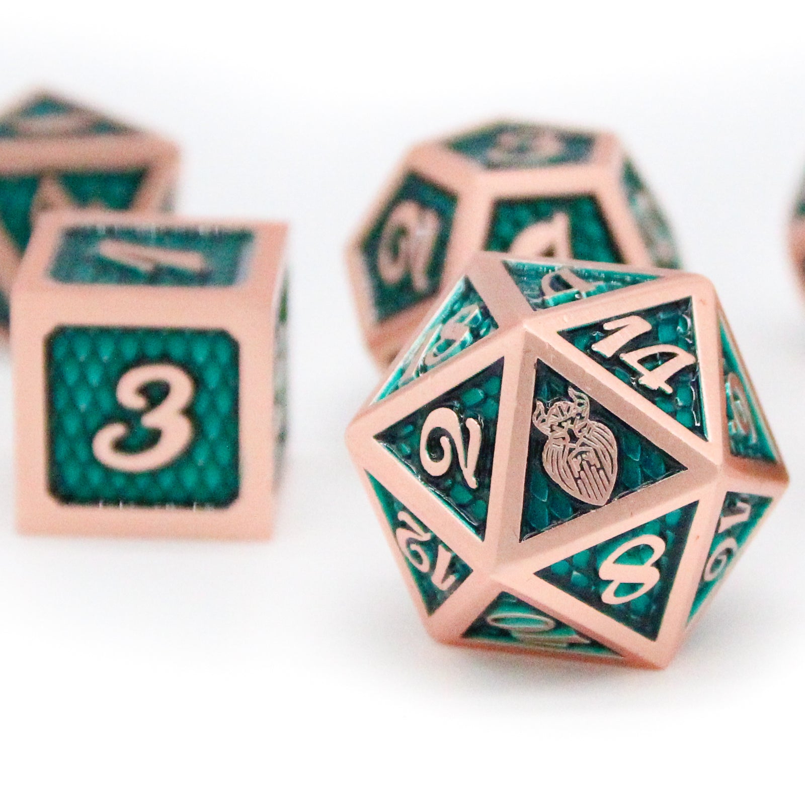 Dwarven Hammer – Copper Metal DnD Dice Set - Everhearth Inn