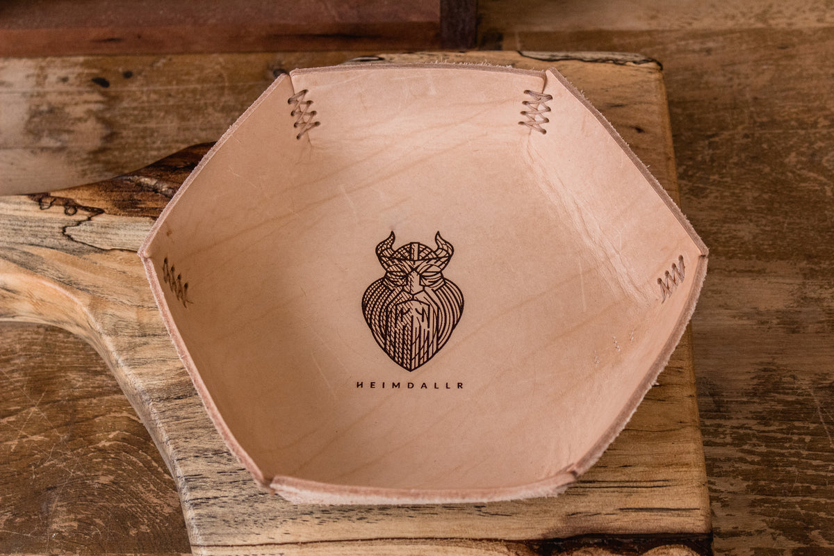 Full Grain Leather Dice Tray - Natural