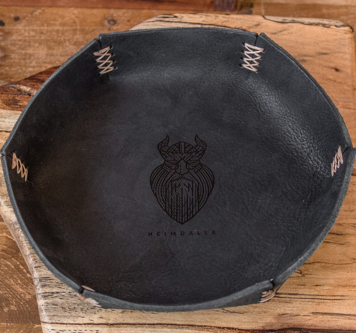 Full Grain Leather Dice Tray - Black